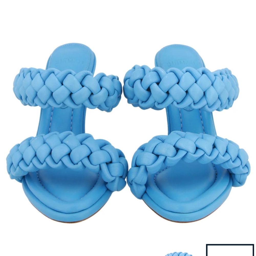 ALEXANDRE BIRMAN Francis Braided Leather Mules Aquarius Blue Size 9 - Picture 5 of 15